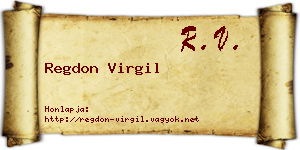 Regdon Virgil névjegykártya